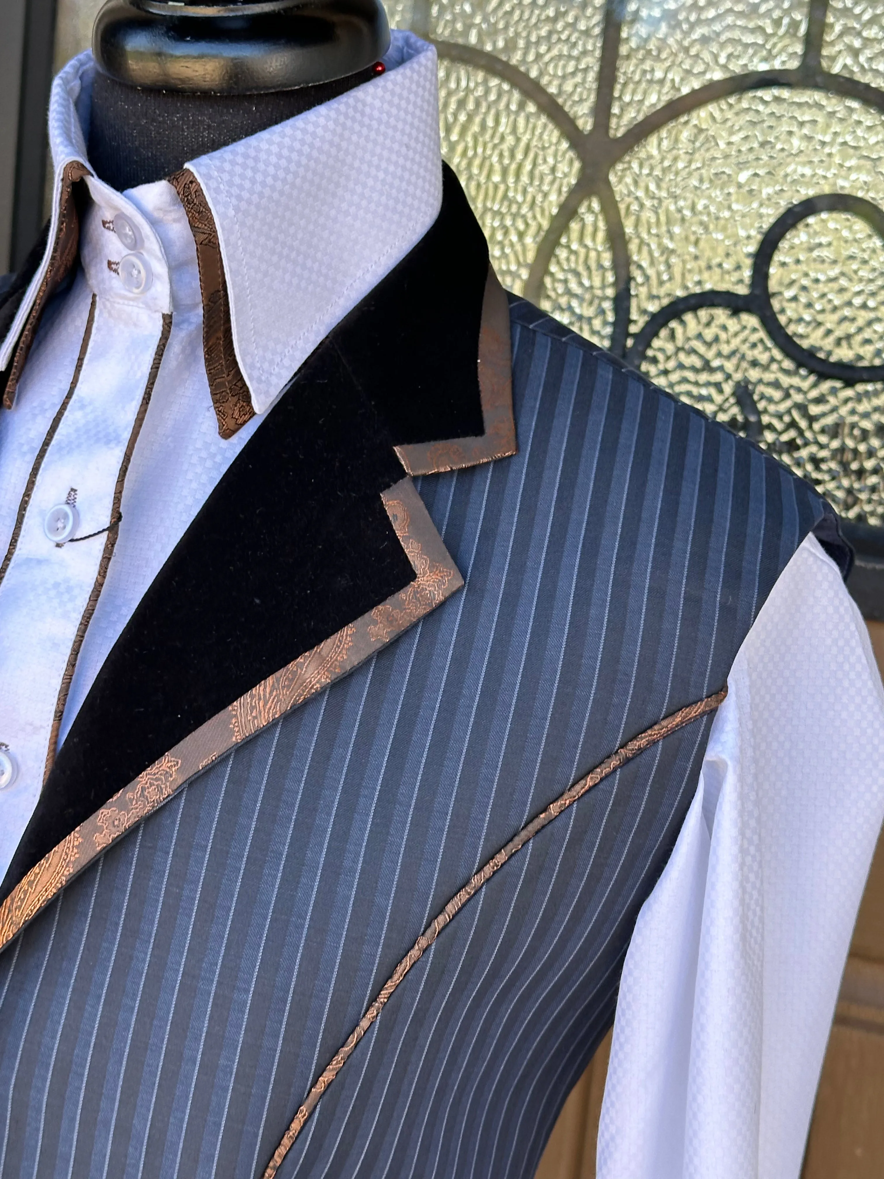 Western Vest Stripe with Bronze Paisley Accents