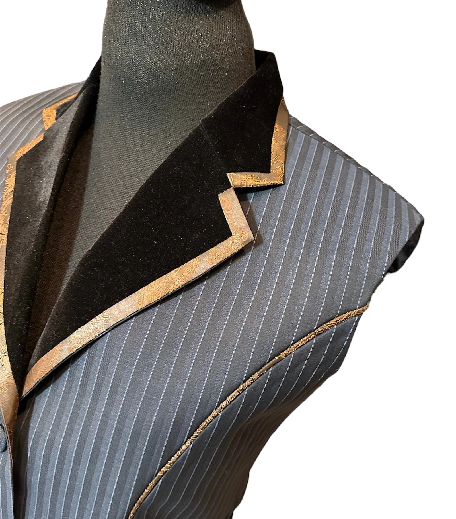 Western Vest Stripe with Bronze Paisley Accents