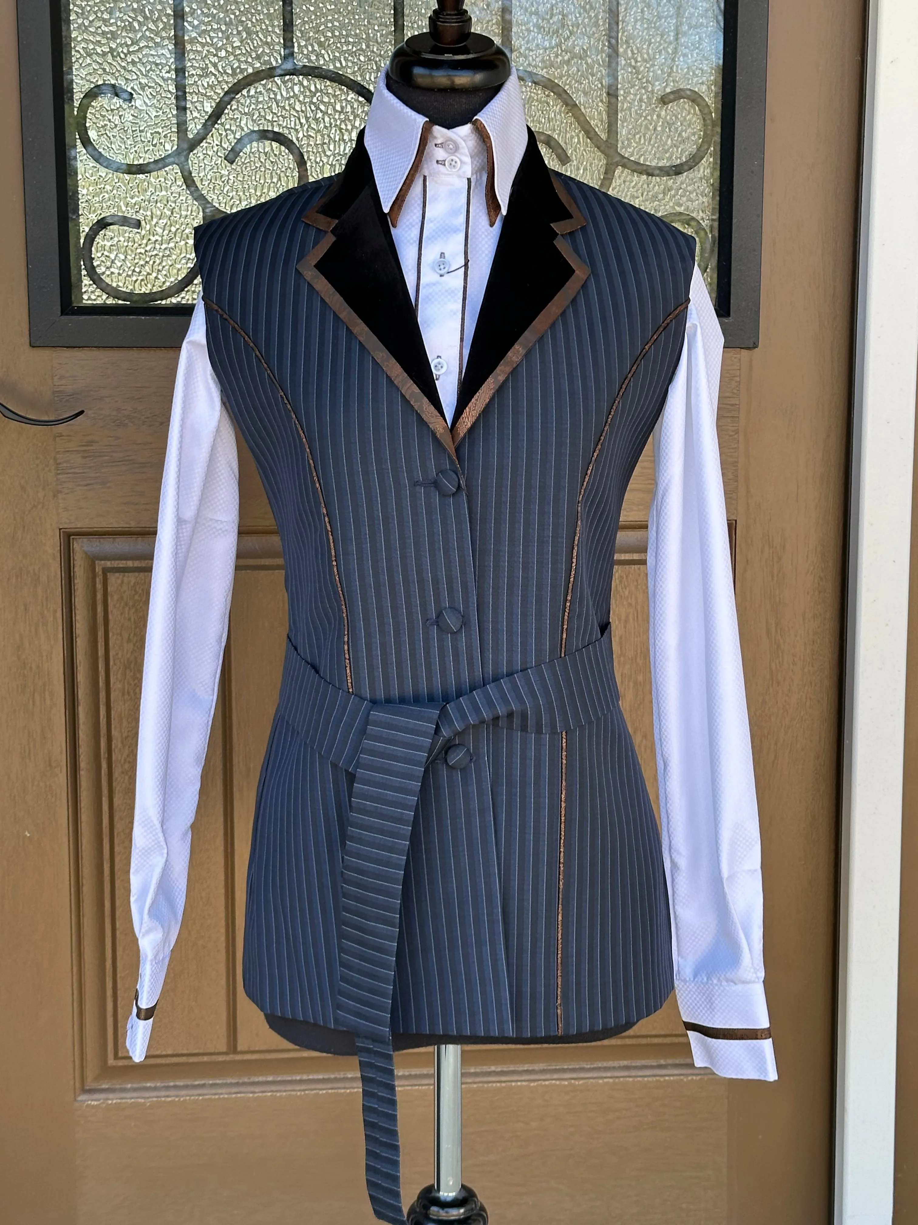 Western Vest Stripe with Bronze Paisley Accents