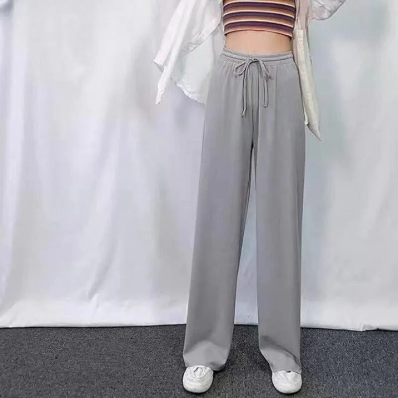 Wide Leg High Waist Straight Loose Thin Trousers
