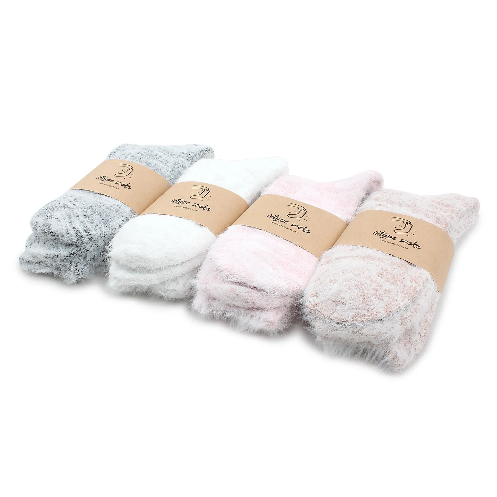 Women Cozy Color Pop Long Fur Socks (Crew 8 Pairs) YZ 18