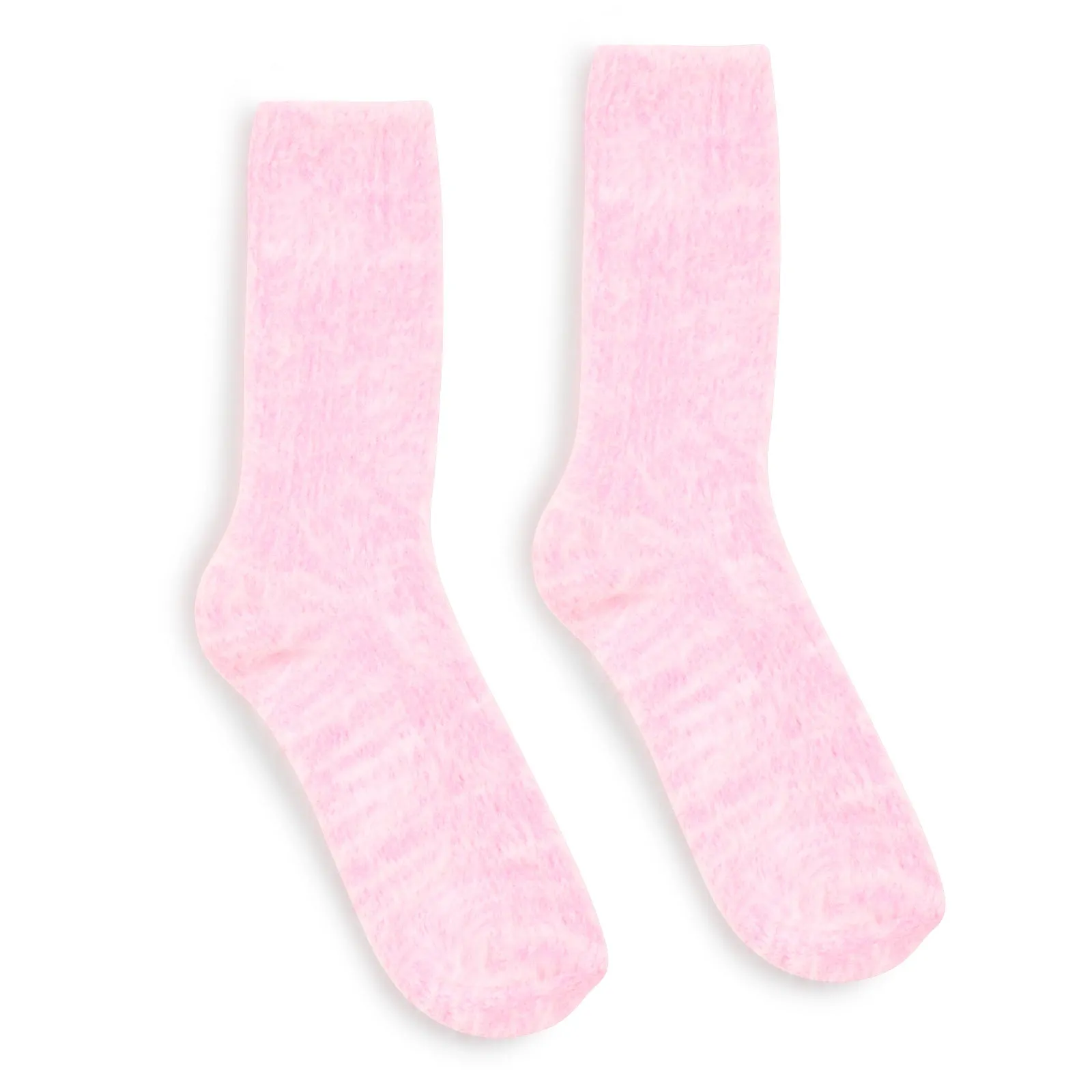 Women Cozy Color Pop Long Fur Socks (Crew 8 Pairs) YZ 18