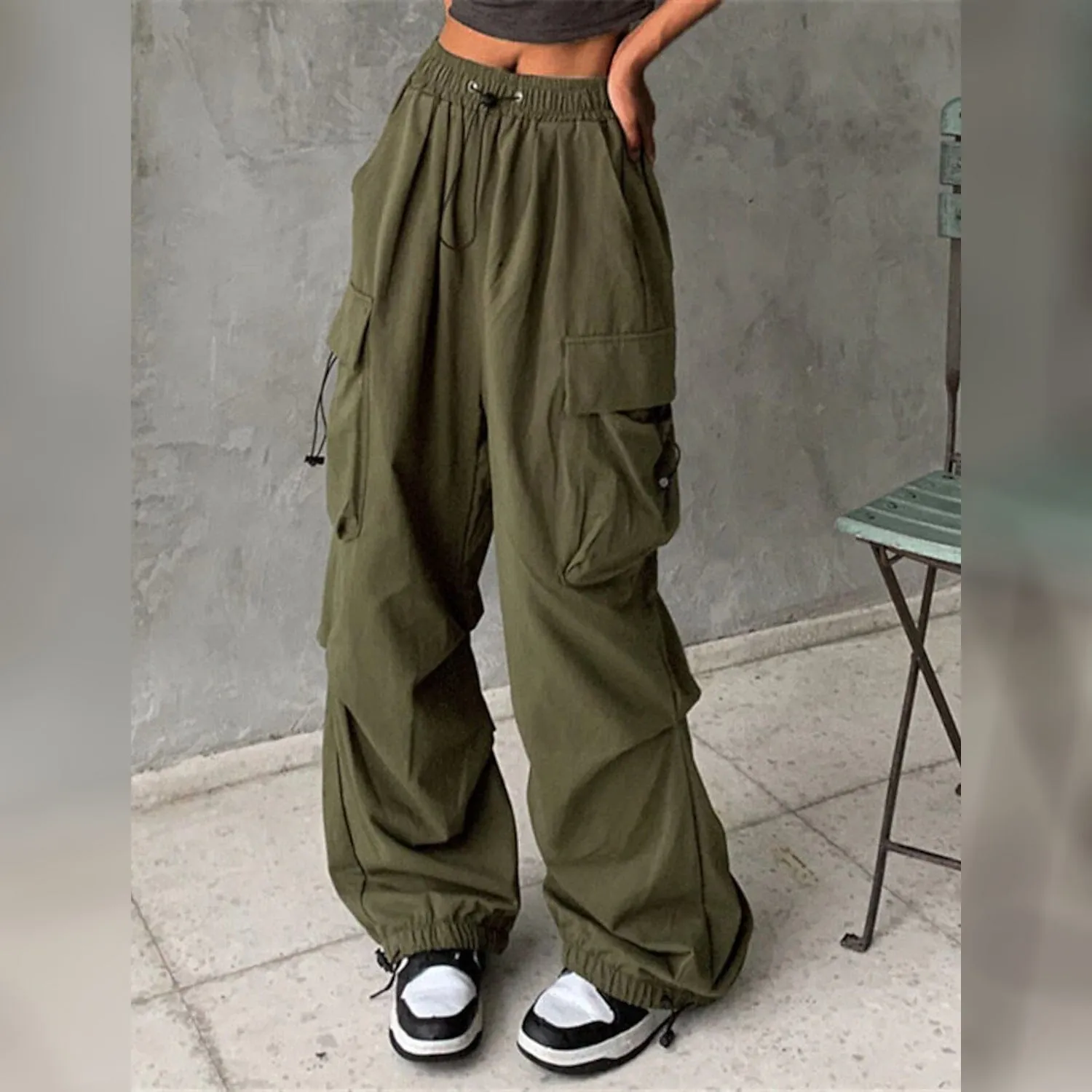 Women's Cargo Baggy Pants High Waist