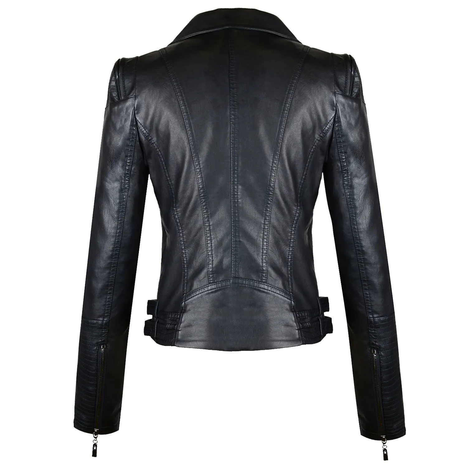 Women's Faux Leather Stylish Moto Biker Jacket