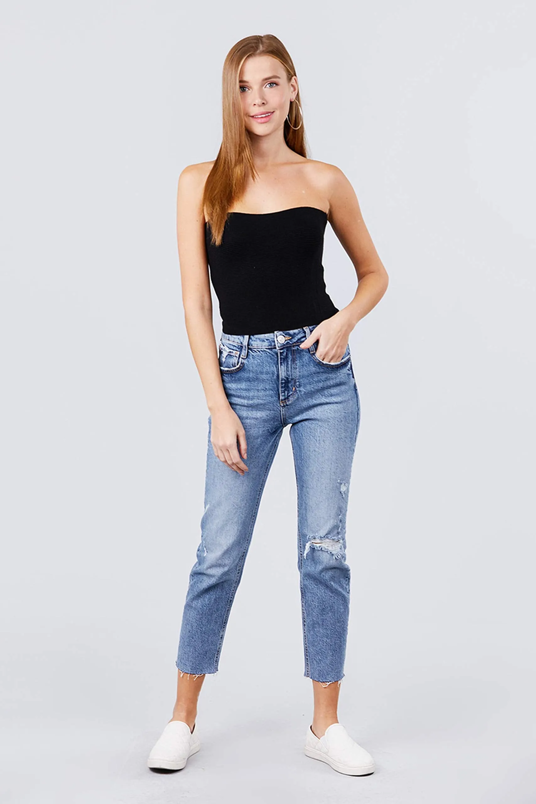 Women's Sweater Knit Tube Top