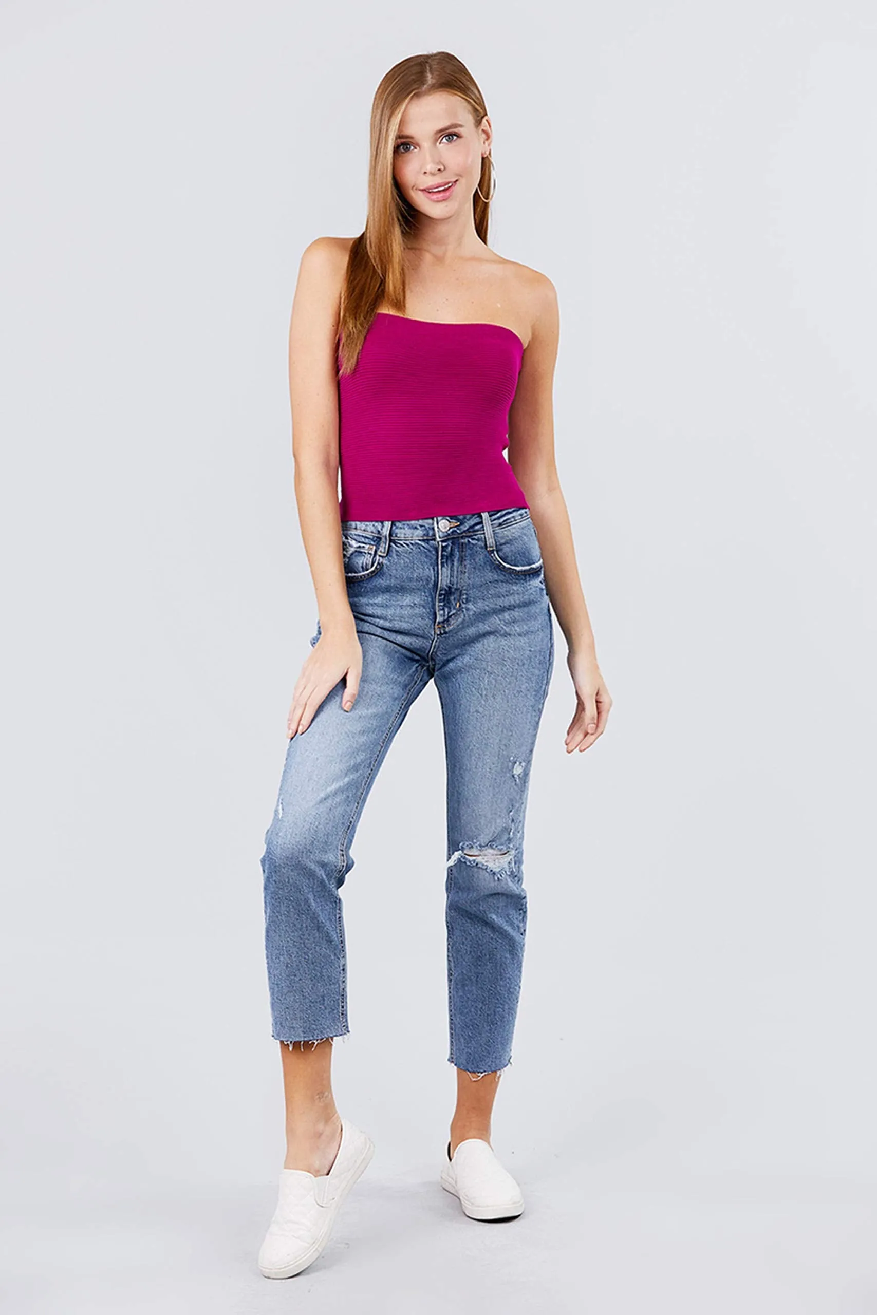 Women's Sweater Knit Tube Top
