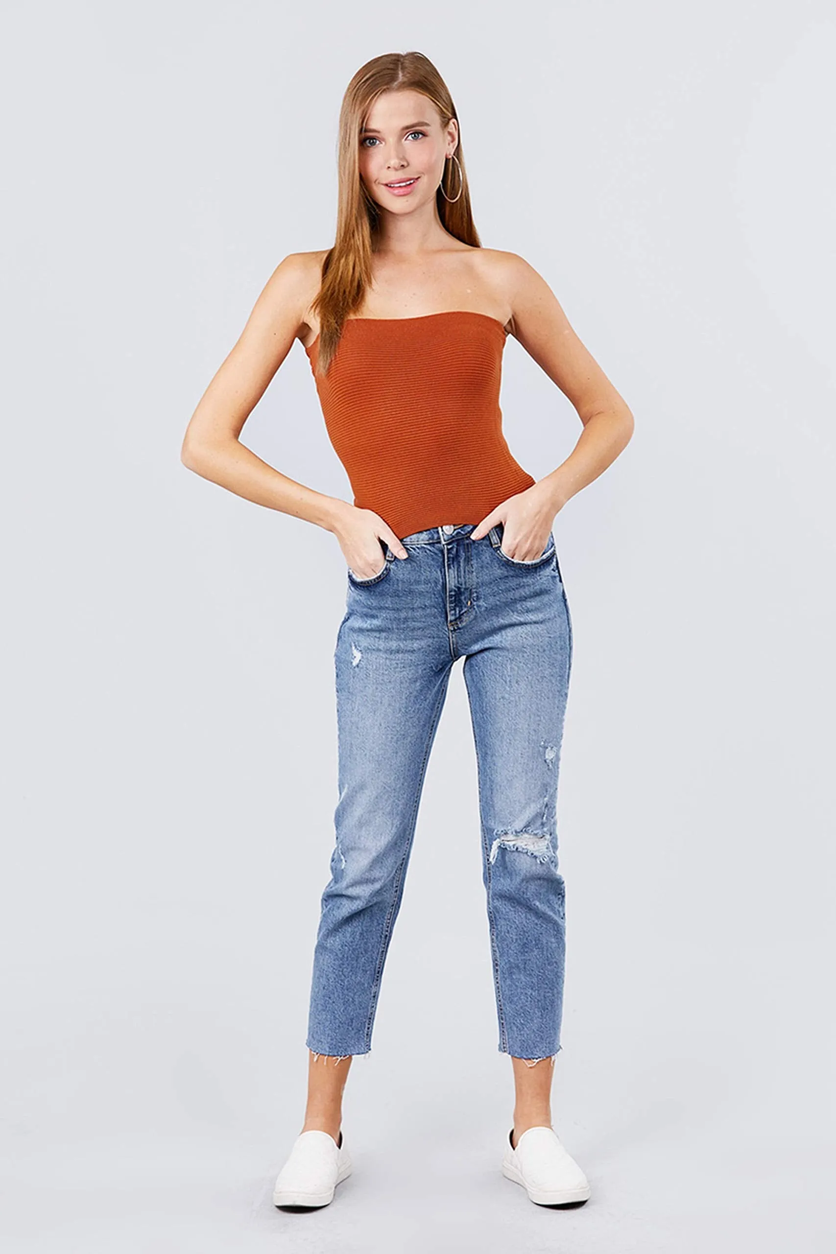 Women's Sweater Knit Tube Top
