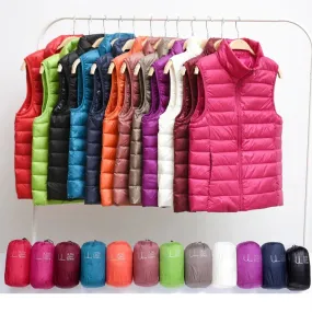 Women's Ultra-Light Slim Sleeveless Lightweight Windproof Down Waistcoat