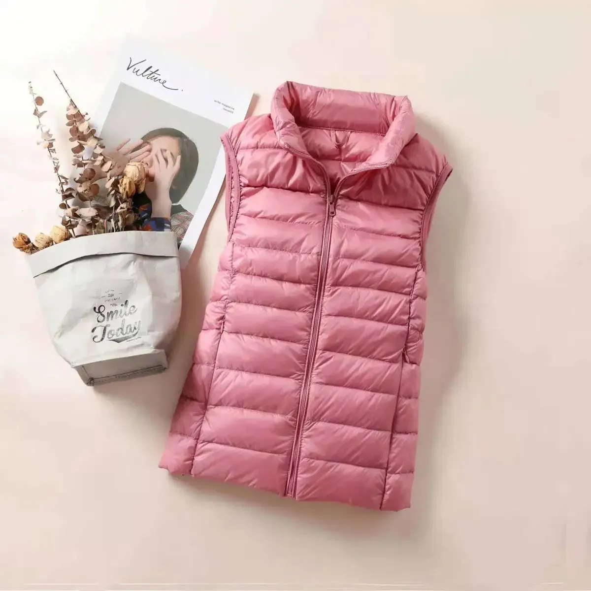 Women's Ultra-Light Slim Sleeveless Lightweight Windproof Down Waistcoat