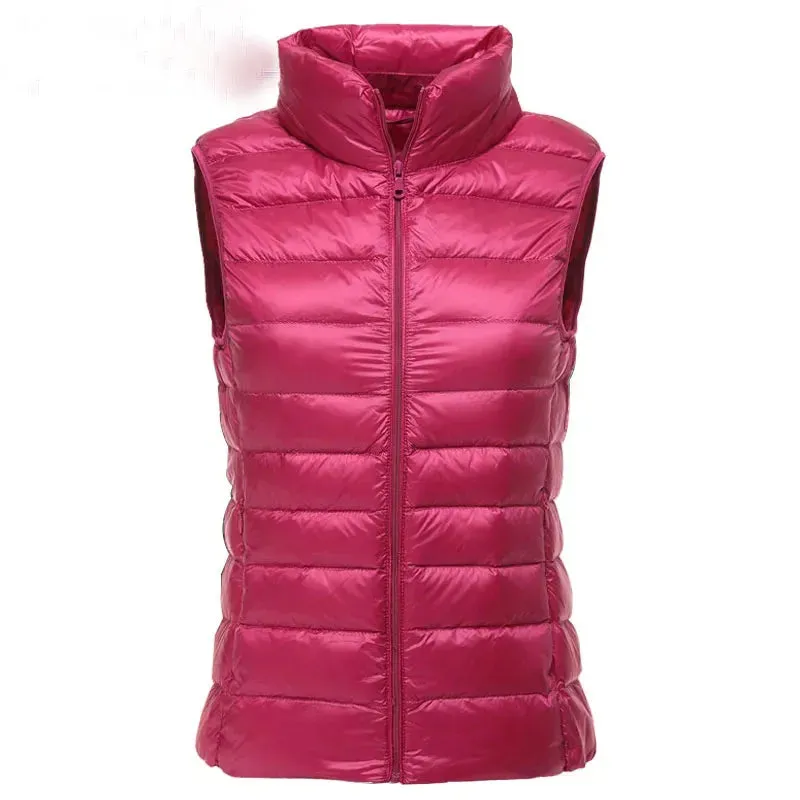 Women's Ultra-Light Slim Sleeveless Lightweight Windproof Down Waistcoat
