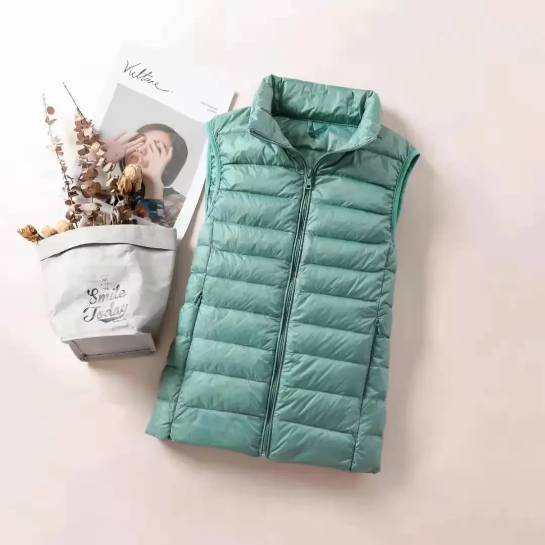 Women's Ultra-Light Slim Sleeveless Lightweight Windproof Down Waistcoat