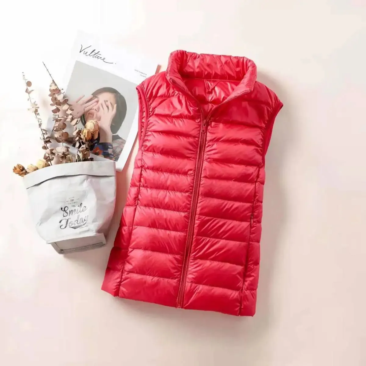 Women's Ultra-Light Slim Sleeveless Lightweight Windproof Down Waistcoat