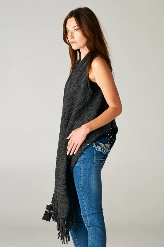 Woven Contrast Back Sweater Vest