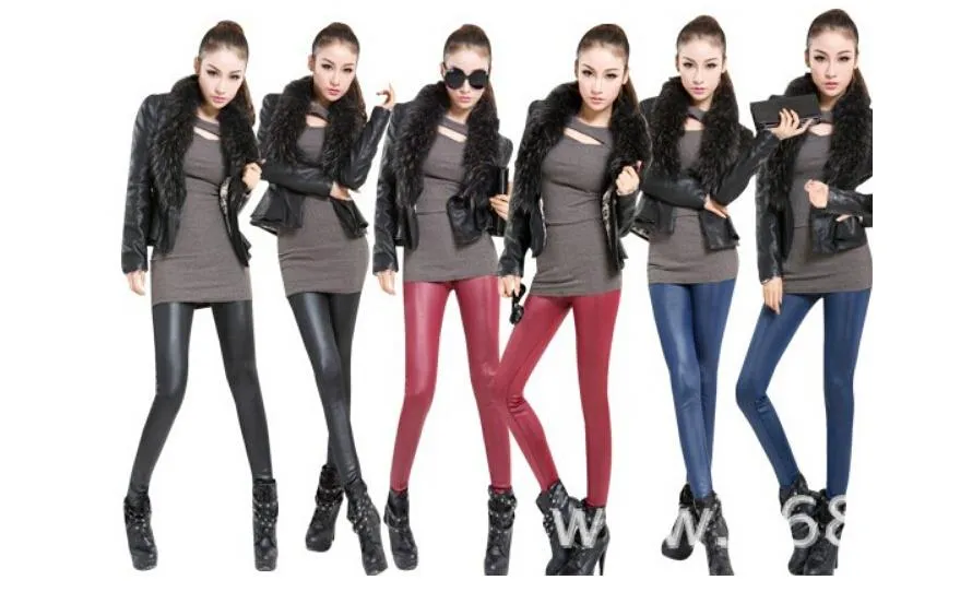 YSDNCHI Sexy Legging Punk Black Skinny Pants Fashion Black High Waist Legging Stretch Plus Size Push Up Leggins