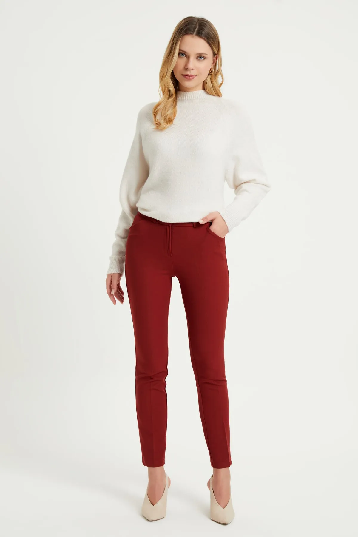 ZRF Women High Waist Pants - Terracotta - Girona