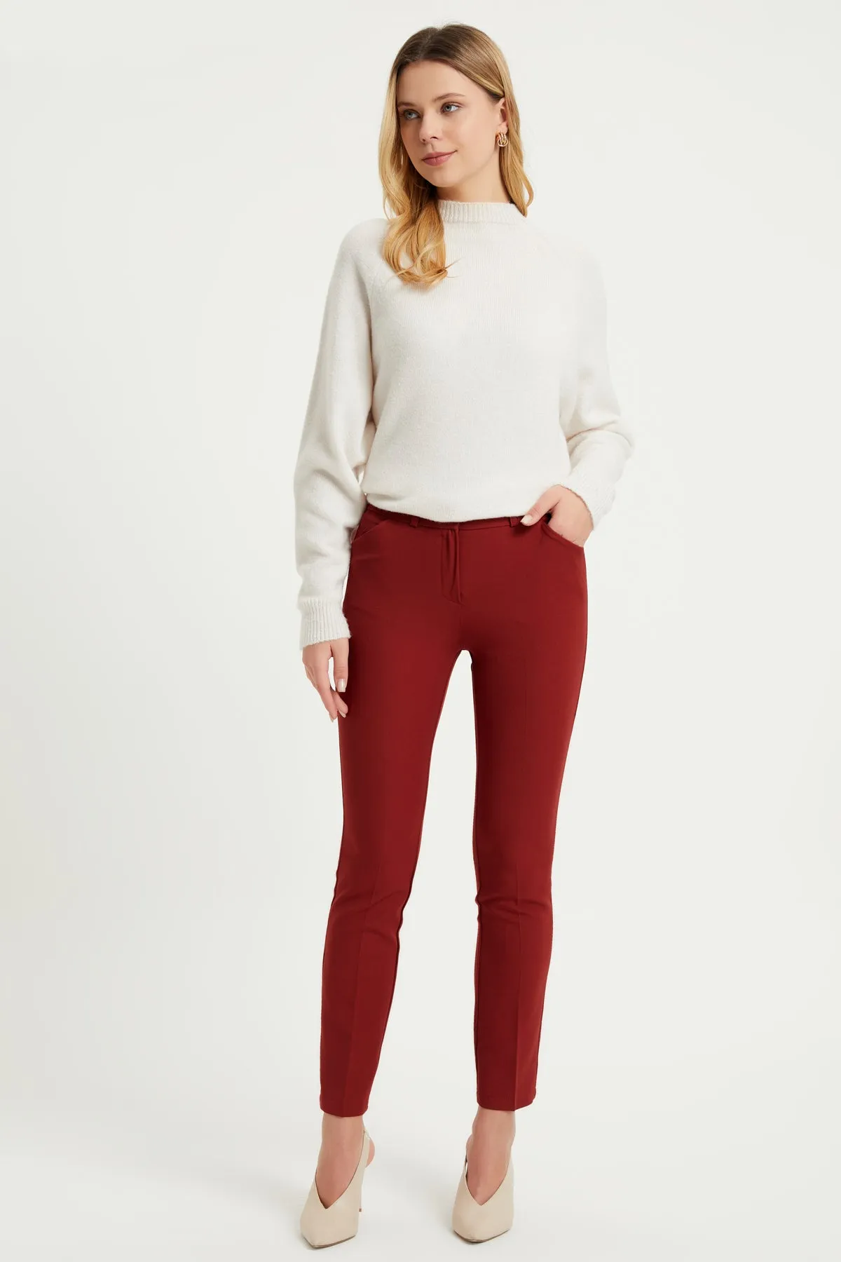 ZRF Women High Waist Pants - Terracotta - Girona